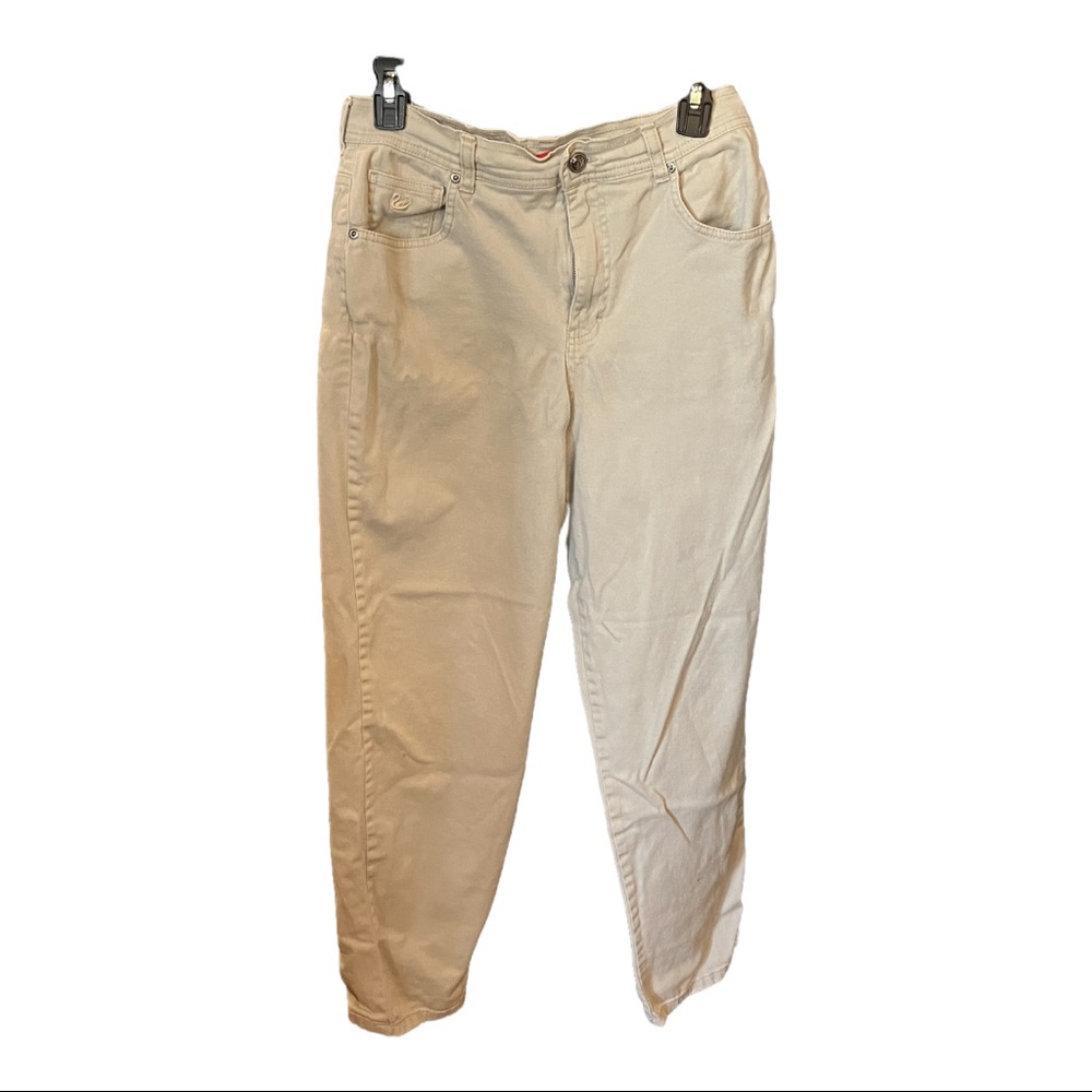 Gloria Vanderbilt Sz 10 short cotton beige full length jeans